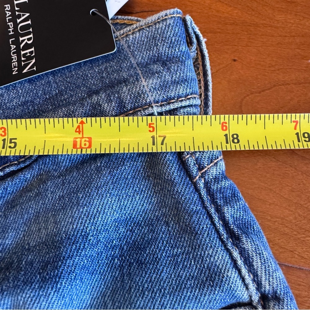 Lauren Ralph Lauren Patchwork Jeans Relaxed Tapered Ankle Jean Size 12 - Picture 16 of 16